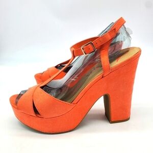 American Rag Shoes Women's 10M AJAMIE T Strap Peach Platform Heels